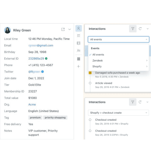 Sunshine customer context panel